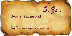 Svarz Zsigmond névjegykártya
